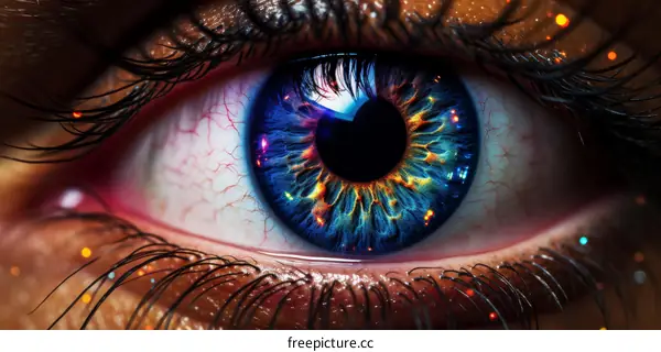Colorful Human Iris Close-up