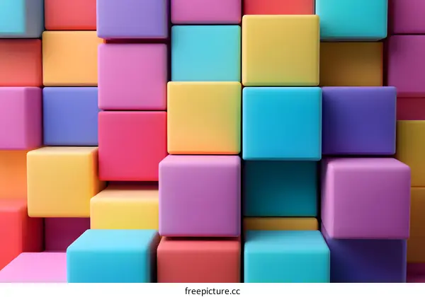 Abstract Colorful Blocks Background