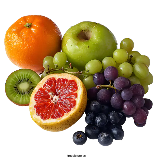 [Transparent Background PNG]Fresh Fruit Mix on White Background