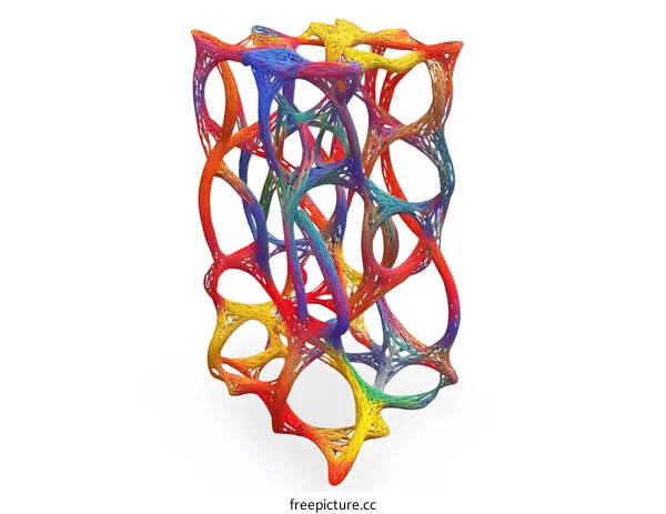 Abstract Colorful 3D Wireframe Structure Design