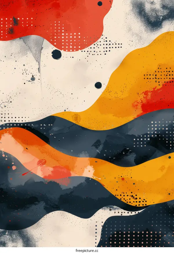 Abstract Waveform Painting with Vibrant Colors