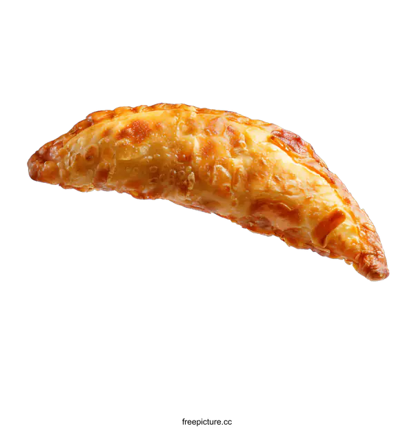 [Transparent Background PNG]Single Fried Empanada Isolated on White