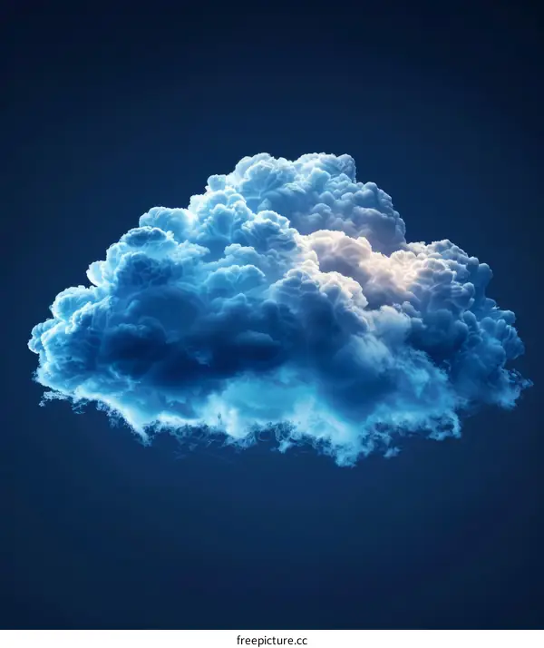 Blue and White Clouds on a Navy Blue Background