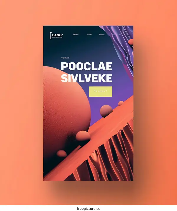 Abstract 3D Design With Orange and Purple Colors