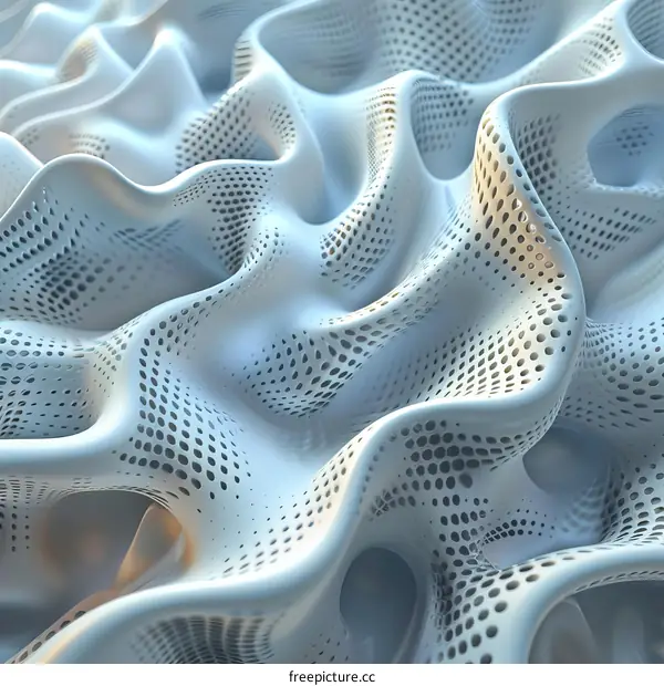 Abstract 3D Wavy Geometric White Background