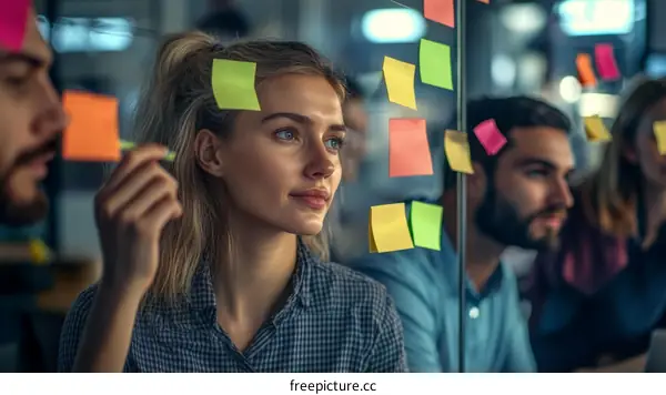 Team Brainstorming in a Modern Office