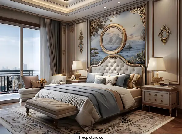 European-style luxury bedroom