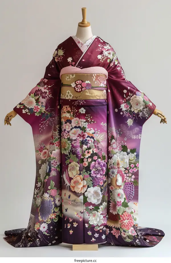 A kimono with a floral pattern