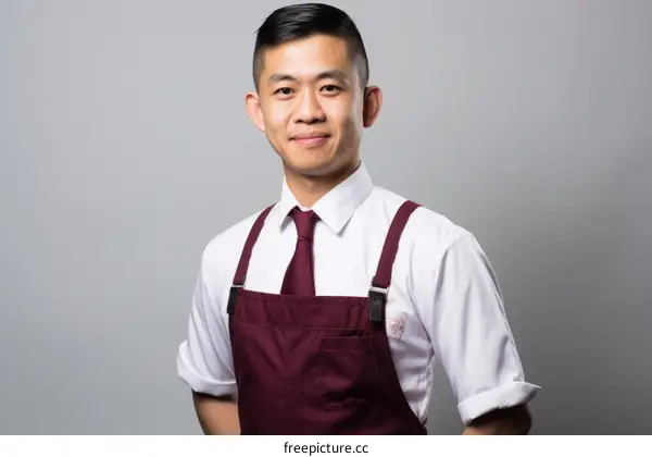 portrait of a young asian chef