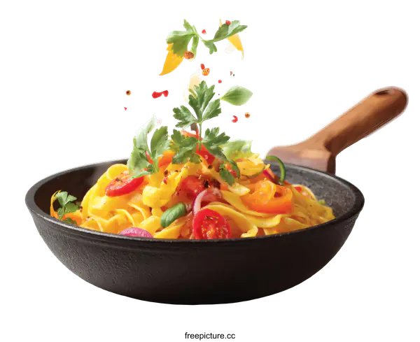 [Transparent Background PNG]Delicious Pasta Dish with Fresh Herbs