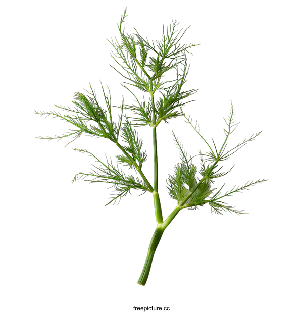 [Transparent Background PNG]Green Fennel Branch Isolated on White Background