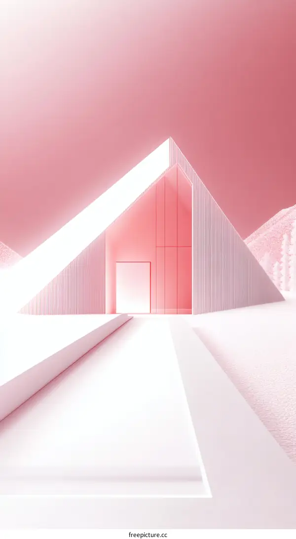 Abstract Pink Geometric Architecture