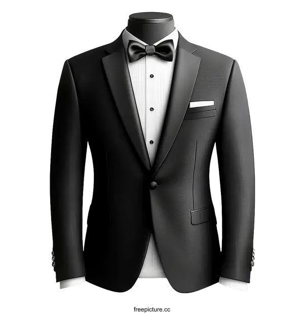 [Transparent Background PNG]Elegant Black Tuxedo Illustration