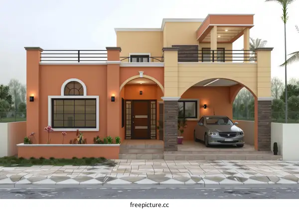 Modern House Exterior Design with Garage