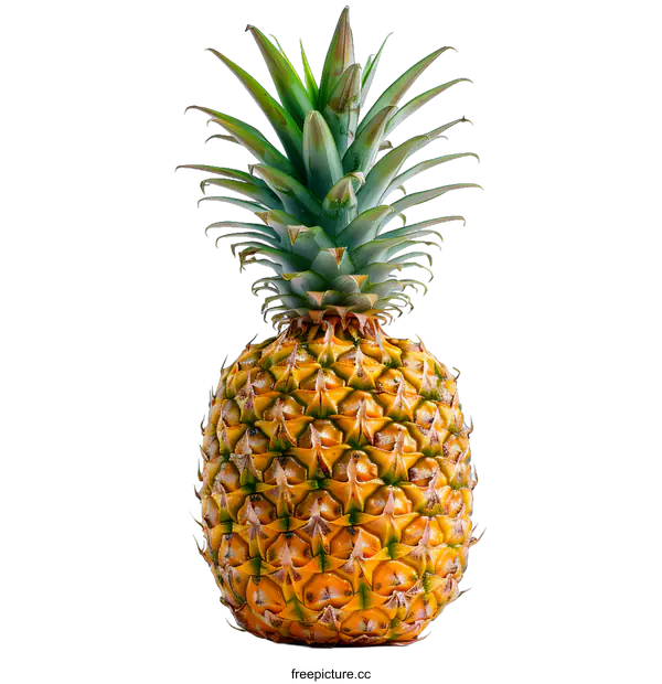[Transparent Background PNG]Fresh ripe pineapple fruit on white background