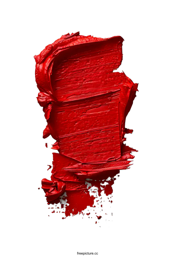 [Transparent Background PNG]Red Paint Swatch on White Background