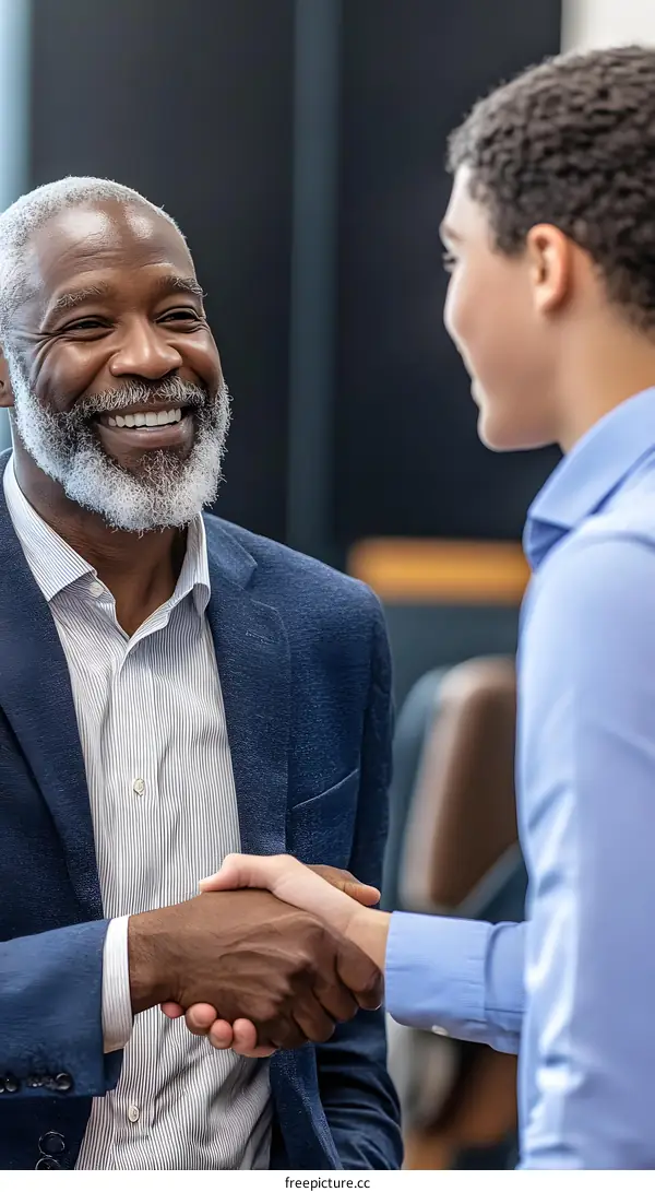 Two Businessmen Shaking Hands In Agreement