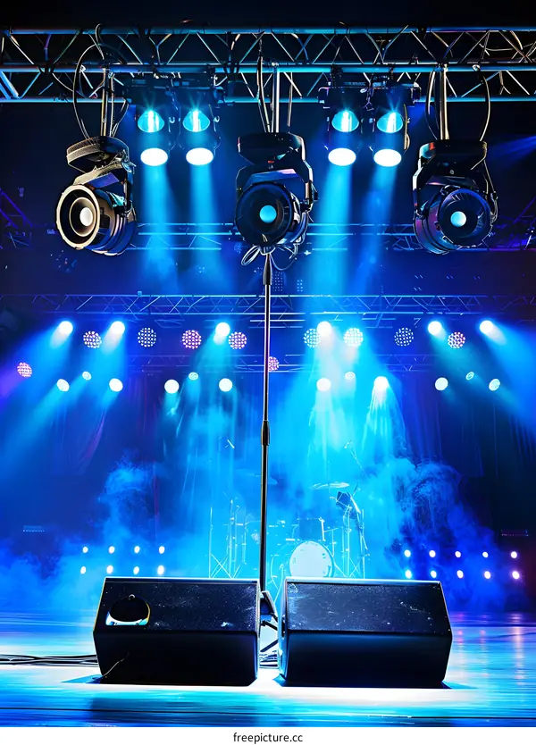 Concert Stage with Lights and Smoke