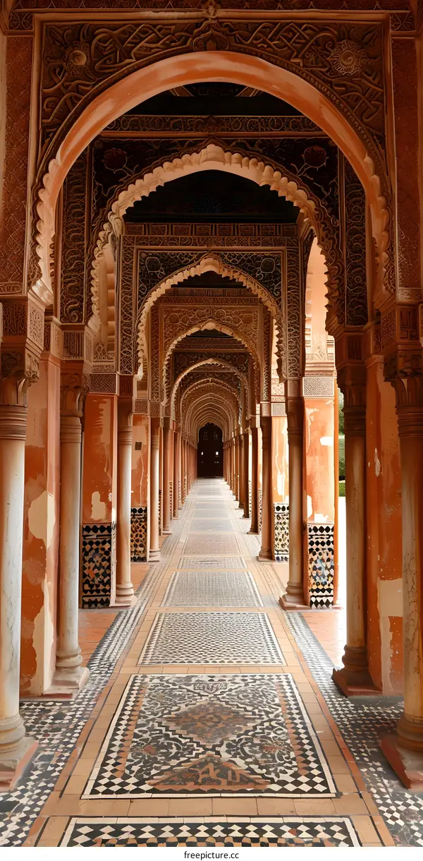 Intricate Moorish Arches and Tilework in Seville