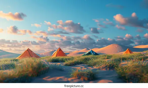 Camping in the Desert Under the Stars