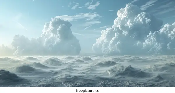 Dramatic Clouds over a Calm Sea