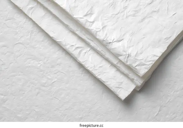 Textured White Paper Sheets Close-up