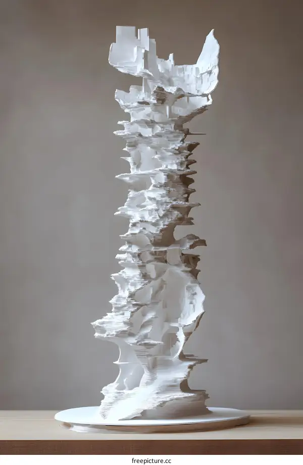 Abstract White Sculpture of a City