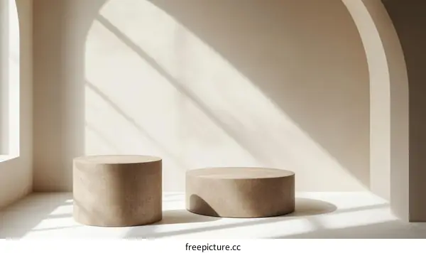 Beige Minimalist Product Display with Sunlight