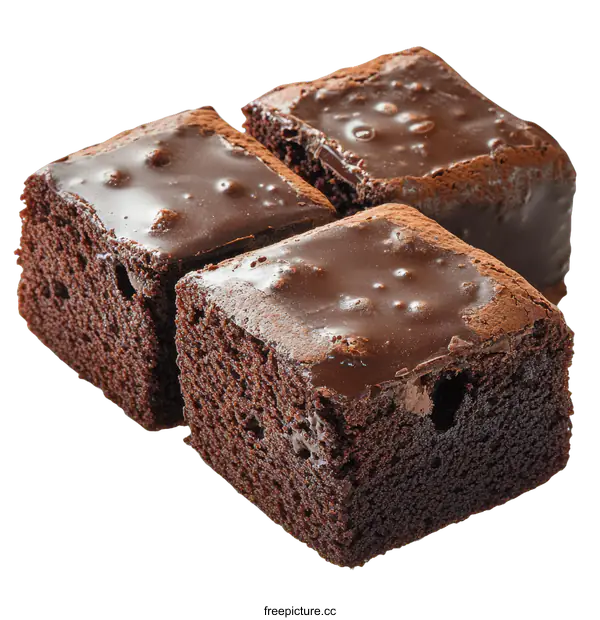 [Transparent Background PNG]Chocolate Brownies Close-up Image