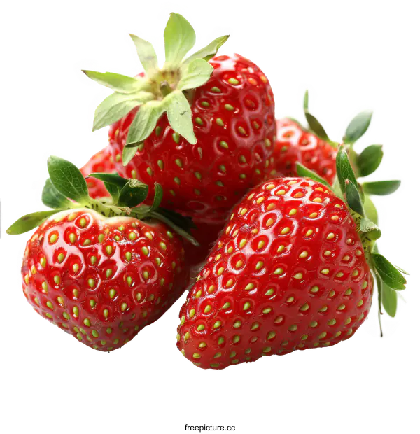 [Transparent Background PNG]Fresh strawberries on white background