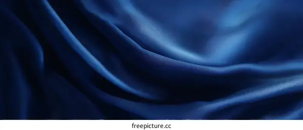 Deep Blue Silk Fabric Texture Close-up