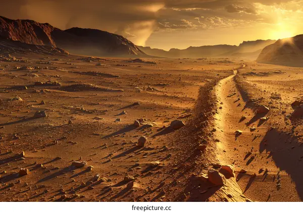 Winding Road Through Rocky Desert Landscape