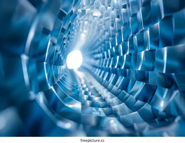 Abstract Blue and White Tunnel