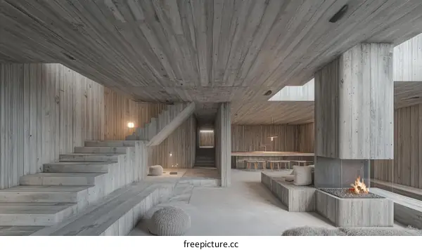 Modern Concrete Architectural Interior Design