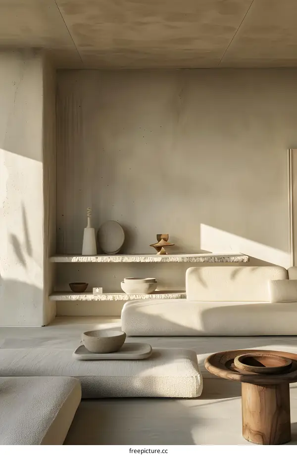 Minimalist Living Room Interior Design with Neutral Color Palette and Natural Light