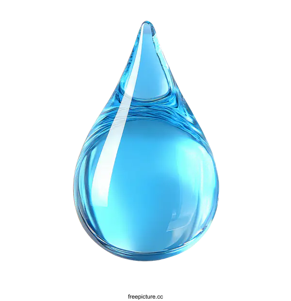 [Transparent Background PNG]A Beautiful Blue Water Drop Illustration