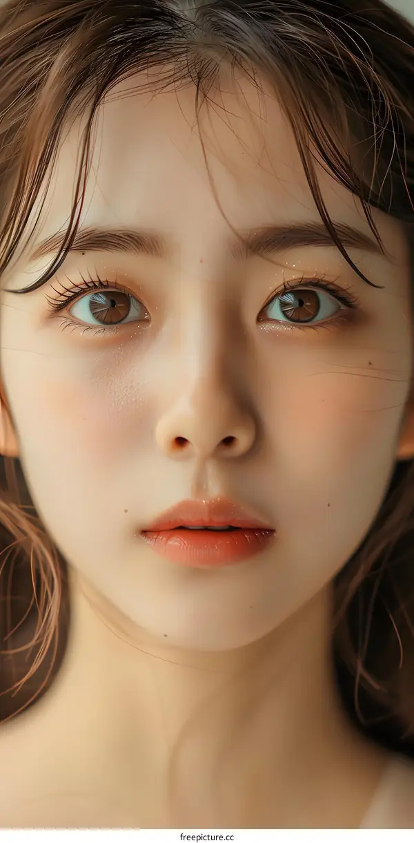 portrait of a young woman with brown hair and brown eyes