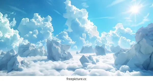 Mystical Ice Formations in a Surreal Sky