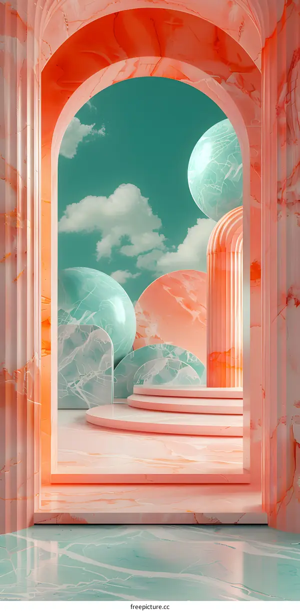 Modern Archway with Geometric Shapes