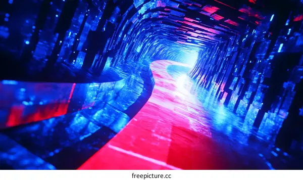 Abstract Neon Tunnel Pathway