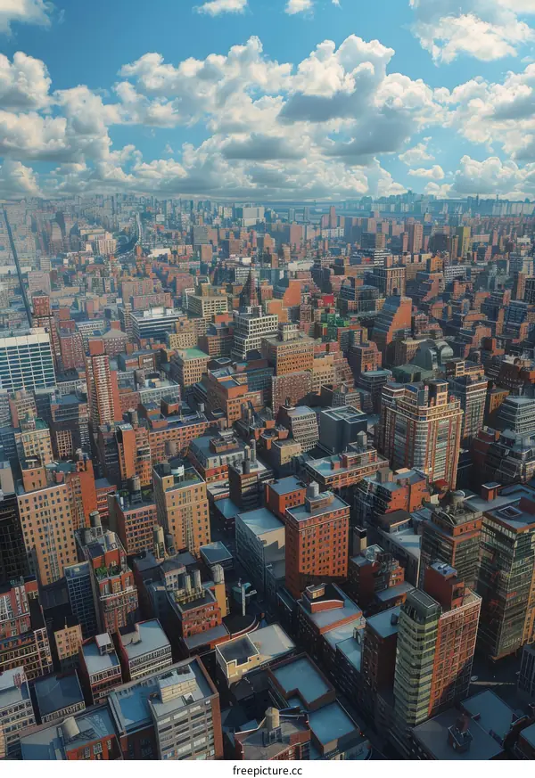 Aerial View of New York City Skyline