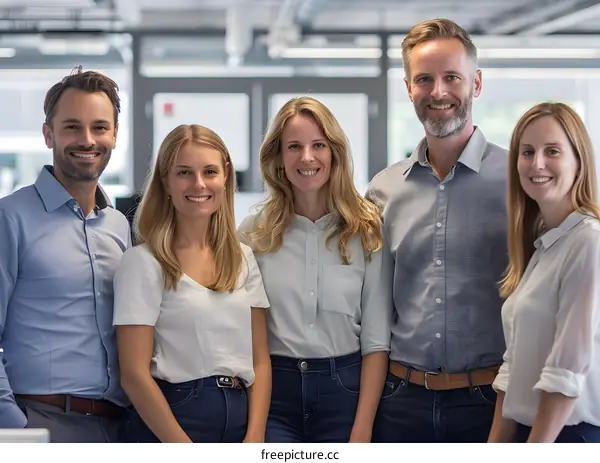 Portrait of a group of business people smiling