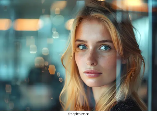 Portrait of a beautiful blonde woman
