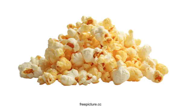 [Transparent Background PNG]Popcorn Pile Close-up on White Background