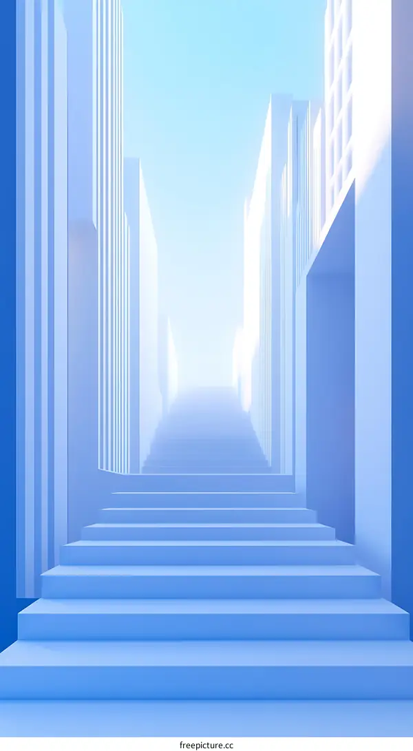 Minimalist 3D Staircase Rendering