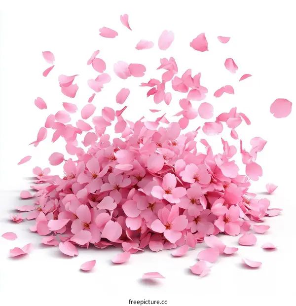 Pink Cherry Blossom Petals Falling