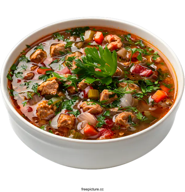 [Transparent Background PNG]Hearty Beef and Vegetable Soup