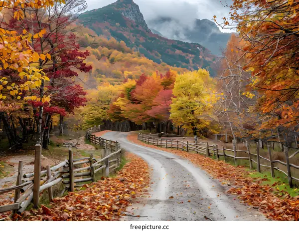 Country road in autumn