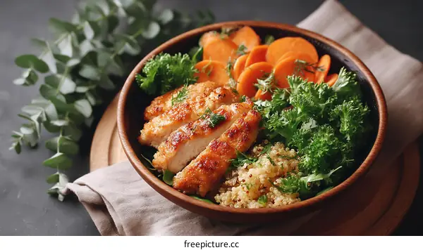 Delicious Chicken and Vegetable Bowl Meal
