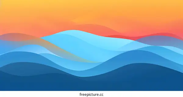 Abstract Blue and Orange Gradient Waves Design
